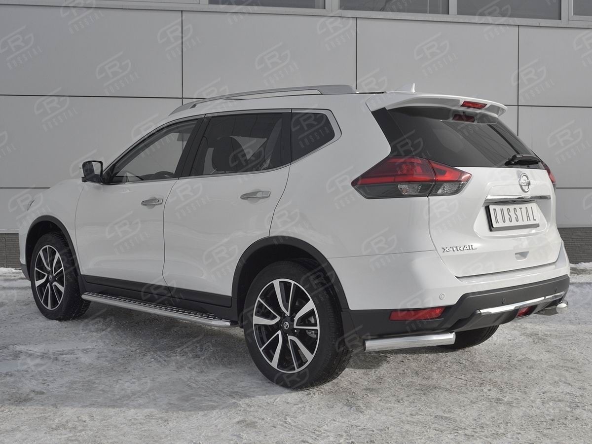 Руссталь NXZ-003162 защита заднего бампера уголки d63 секции на Nissan X-Trail (T32) 2018-