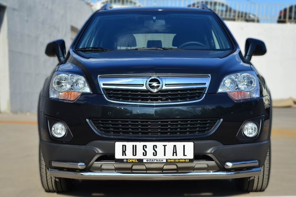 Руссталь OAZ-001365 защита переднего бампера d63 (секции) d42 (уголки) на Opel Antara 2012-