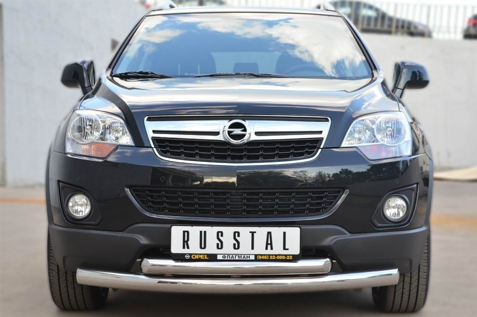 Руссталь OAZ-001367 защита переднего бампера d76 (дуга) d63 (дуга) на Opel Antara 2012-