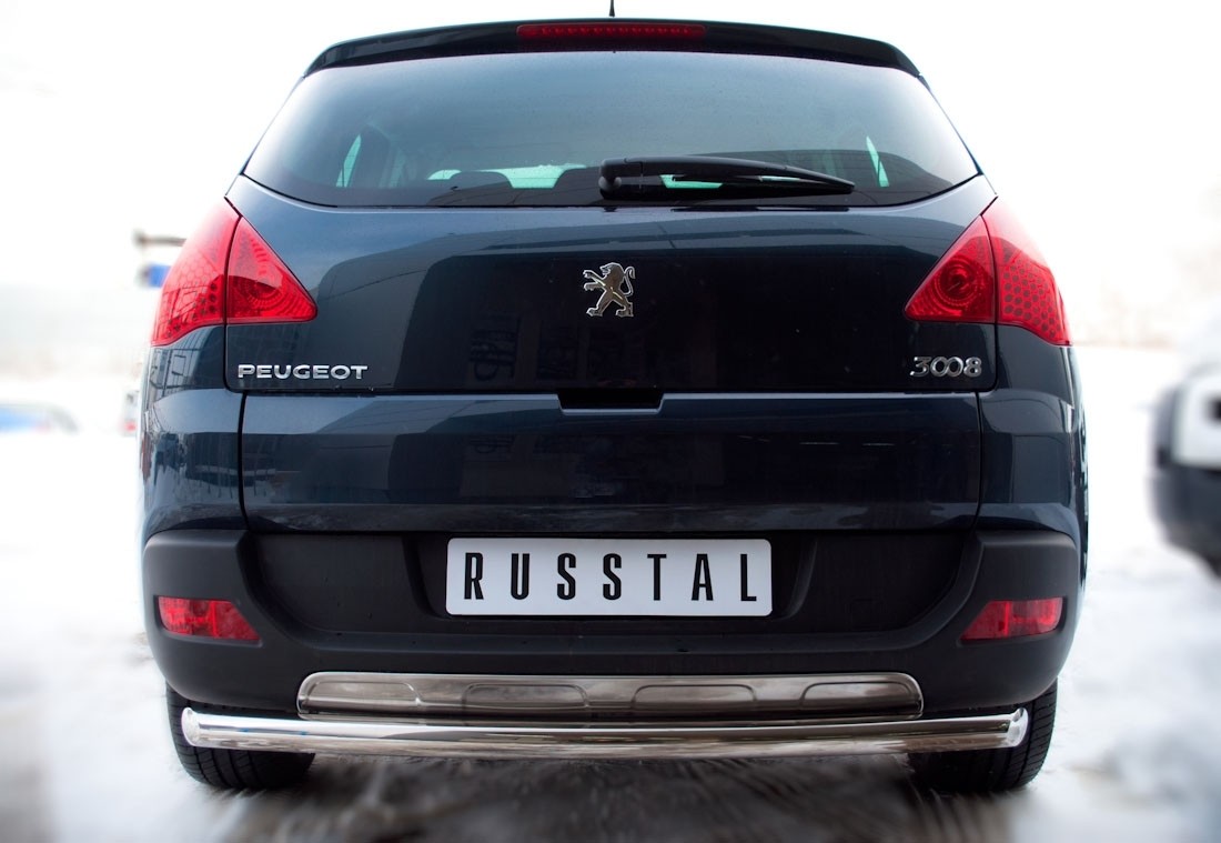 Руссталь P38Z-000430 защита заднего бампера d63 (дуга) на Peugeot 3008 2009-