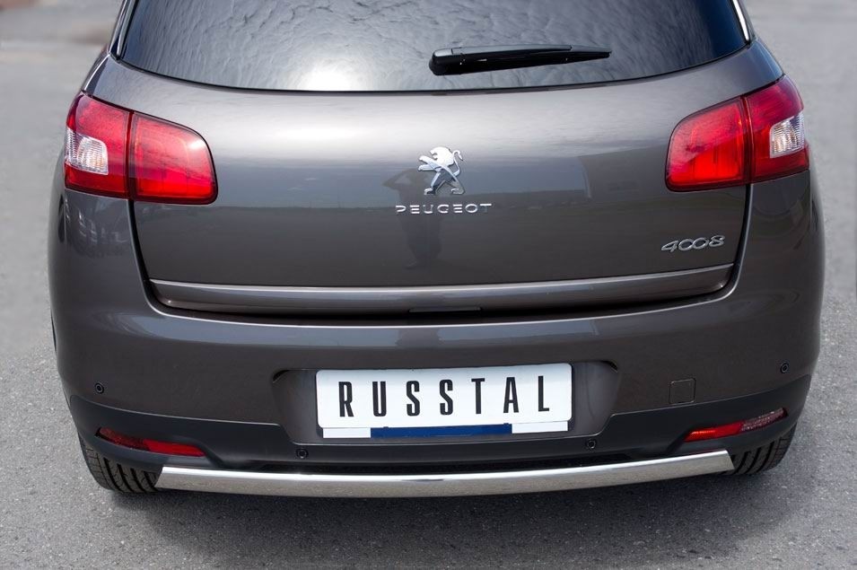 Руссталь P48Z-000539 защита заднего бампера d75х42 овал на Peugeot 4008 2012-