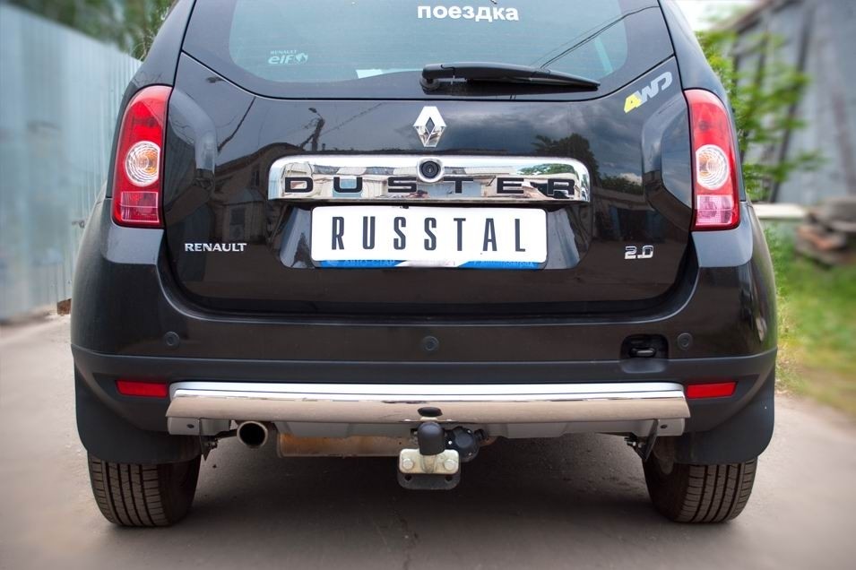 Руссталь RD4Z-000445 защита заднего бампера d75х42 овал на Renault Duster 4x4 2011-2014