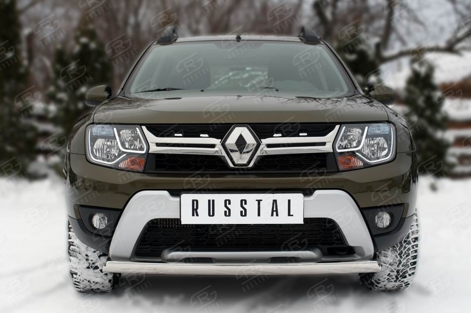 Руссталь RDZ-002173 защита переднего бампера d75x42 (дуга) на Renault Duster 2015-