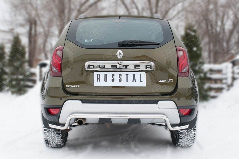 Руссталь RDZ-002187 защита заднего бампера d42 (волна) длинная на Renault Duster 2015-