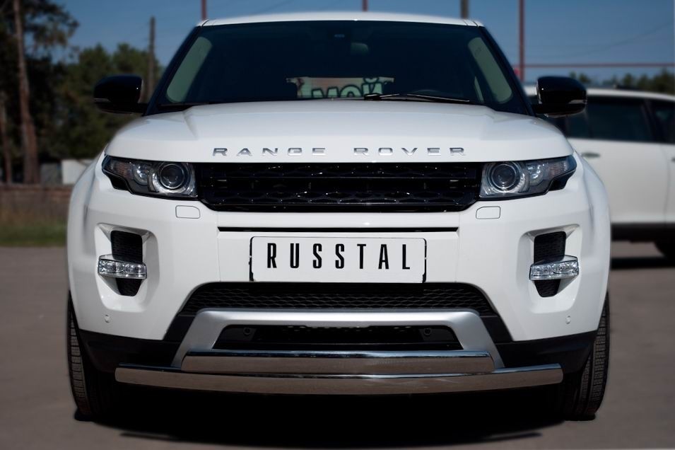 Руссталь REDZ-000660 защита переднего бампера 75х42/75х42 овалы на Land Rover Range Rover Evoque Dynamic 2011-