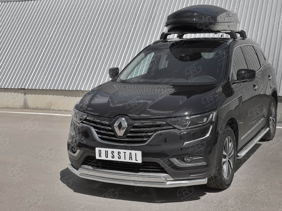 Руссталь RKZ-002971 защита переднего бампера d63 секции-d75х42 дуга на Renault Koleos 2017-