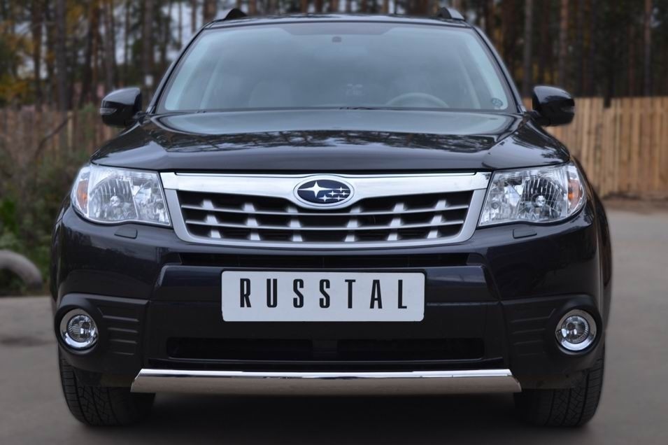 Руссталь SFRZ-001002 защита переднего бампера d75x42 овал на Subaru Forester 2008-2012