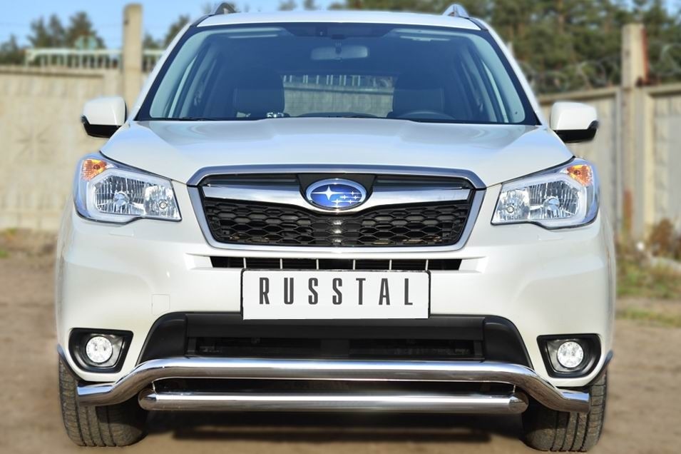 Руссталь SUFZ-001595 защита переднего бампера d63 (волна) d63 (прямой) на Subaru Forester 2013-