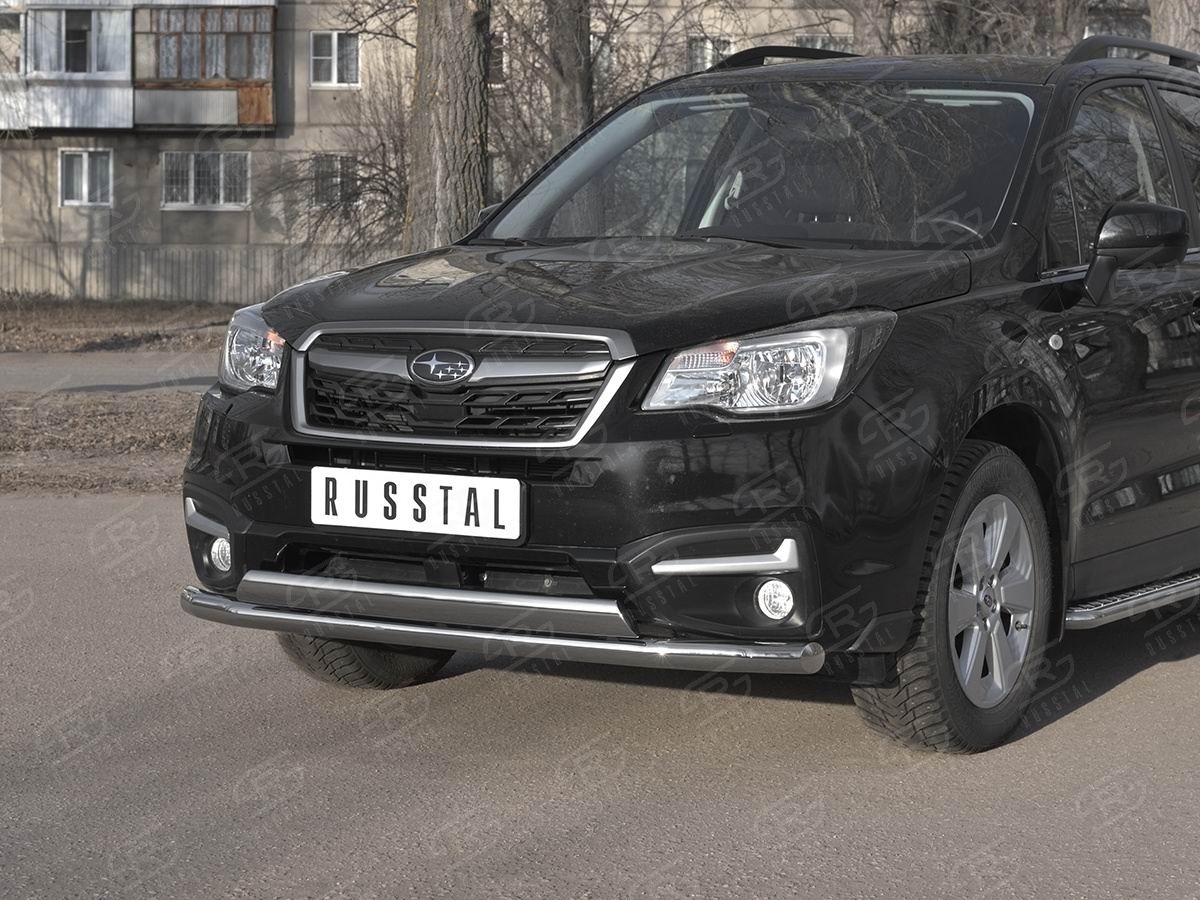 Руссталь SUFZ-003342 защита переднего бампера d63 секции-d75х42 дуга на Subaru Forester (SJ) 2016-2018