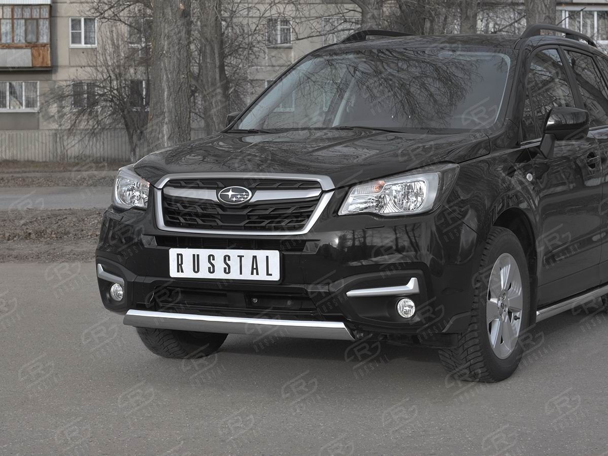 Руссталь SUFZ-003344 защита переднего бампера d75х42 дуга на Subaru Forester (SJ) 2016-2018