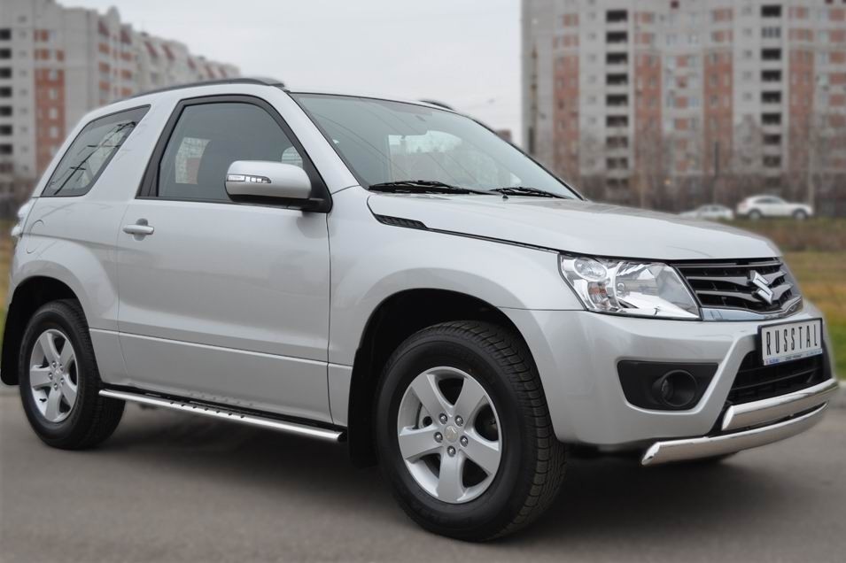 Руссталь SV3O-001109 защита порогов 75х42 с проступью на Suzuki Grand Vitara 3дв. 2012-