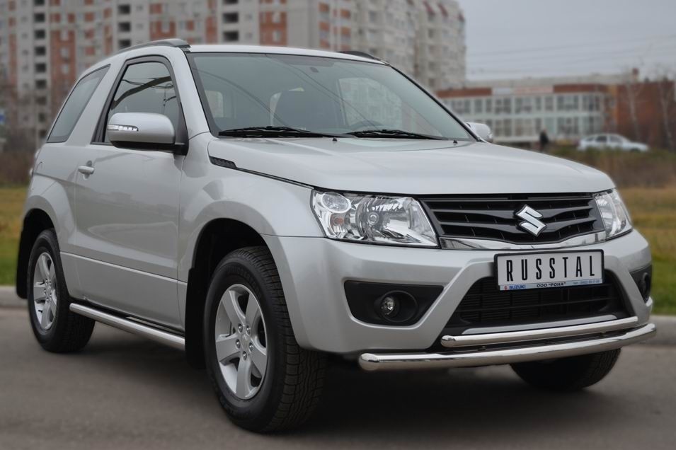 Руссталь SV3Z-001103 защита переднего бампера d63/42 (дуга) на Suzuki Grand Vitara 3дв. 2012-