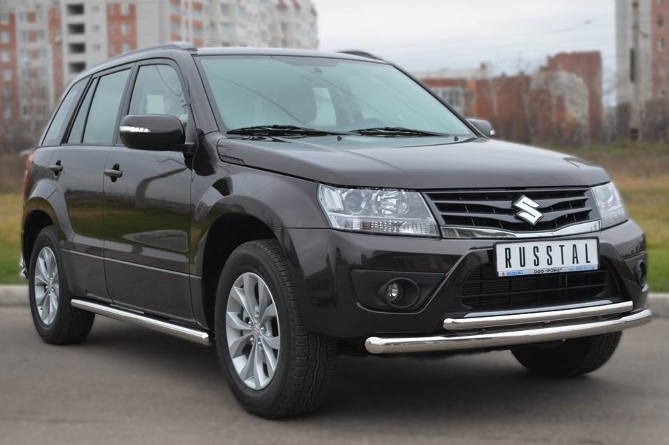 Руссталь SVZ-001090 защита переднего бампера d63/42 (дуга) на Suzuki Grand Vitara 5 дв. 2012-