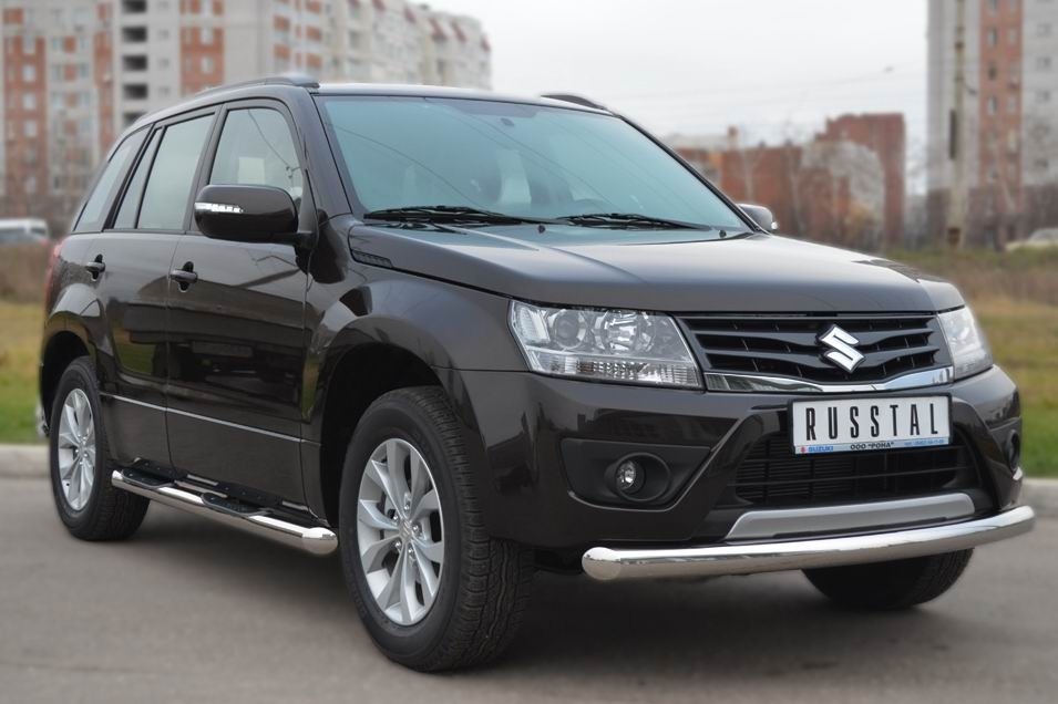 Руссталь SVZ-001091 защита переднего бампера d76 (дуга) на Suzuki Grand Vitara 5 дв. 2012-