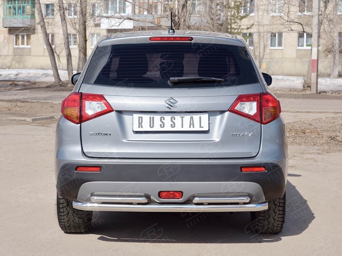 Руссталь SVZ-002648 защита заднего бампера d63 секции d42х2 прямая на Suzuki Vitara 2015-