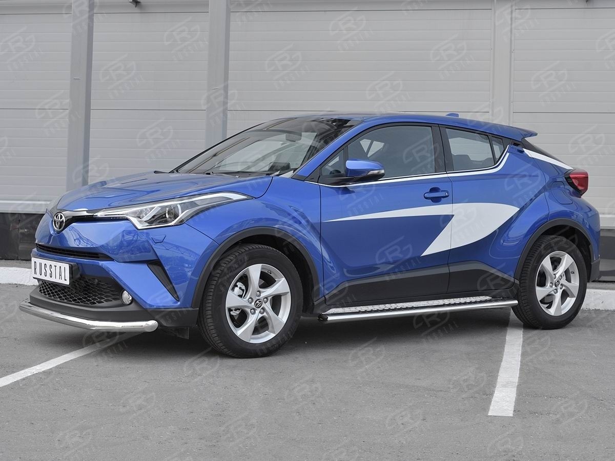 Руссталь TCHZ-003026 защита переднего бампера d63 секции на Toyota C-HR 2018-