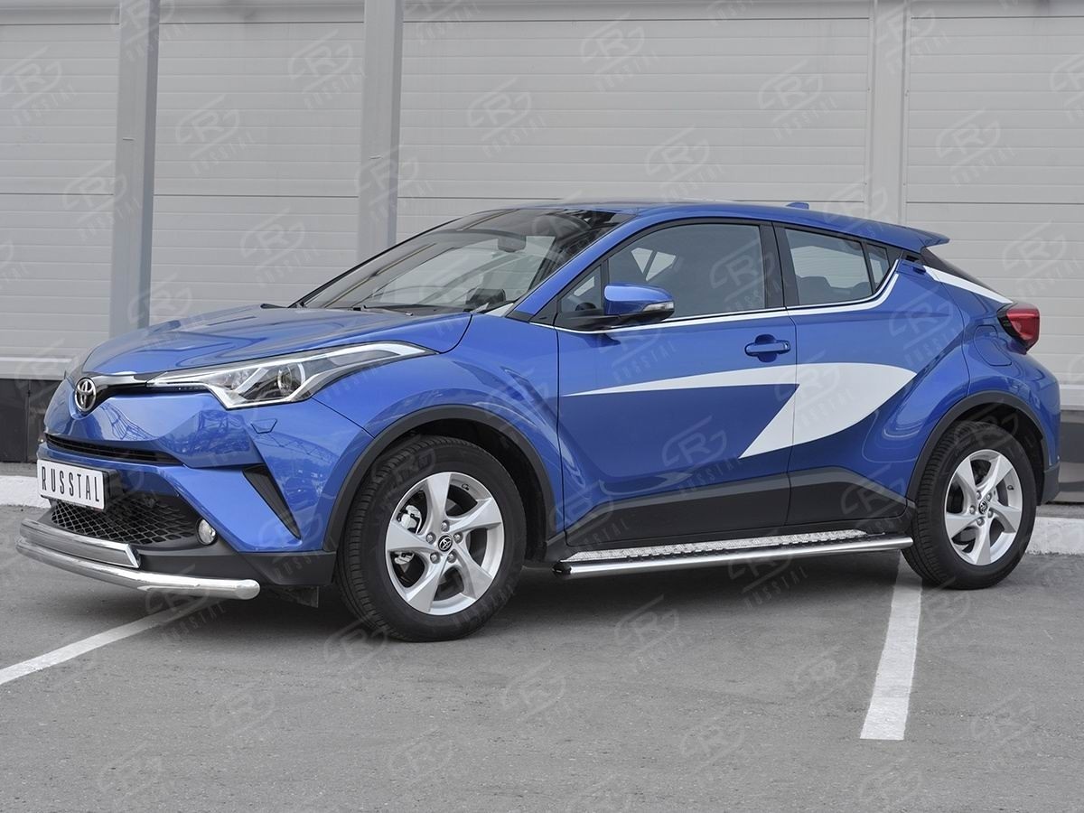 Руссталь TCHZ-003027 защита переднего бампера d63 секции-d75x42 дуга на Toyota C-HR 2018-