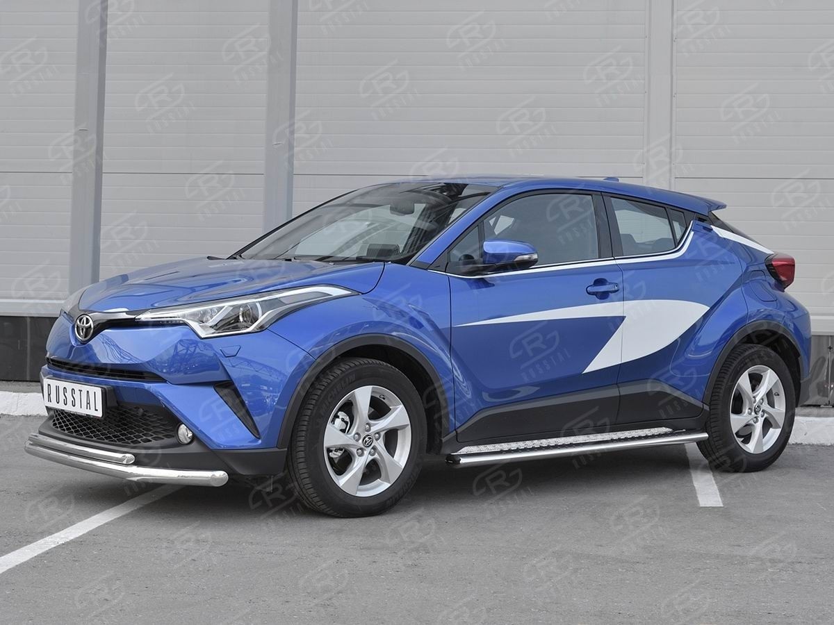 Руссталь TCHZ-003028 защита переднего бампера d63 секции-d42 дуга на Toyota C-HR 2018-