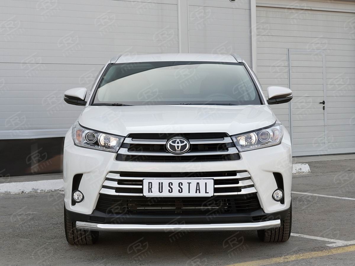 Руссталь THRZ-002615 защита переднего бампера d63 секции на Toyota Highlander 2017