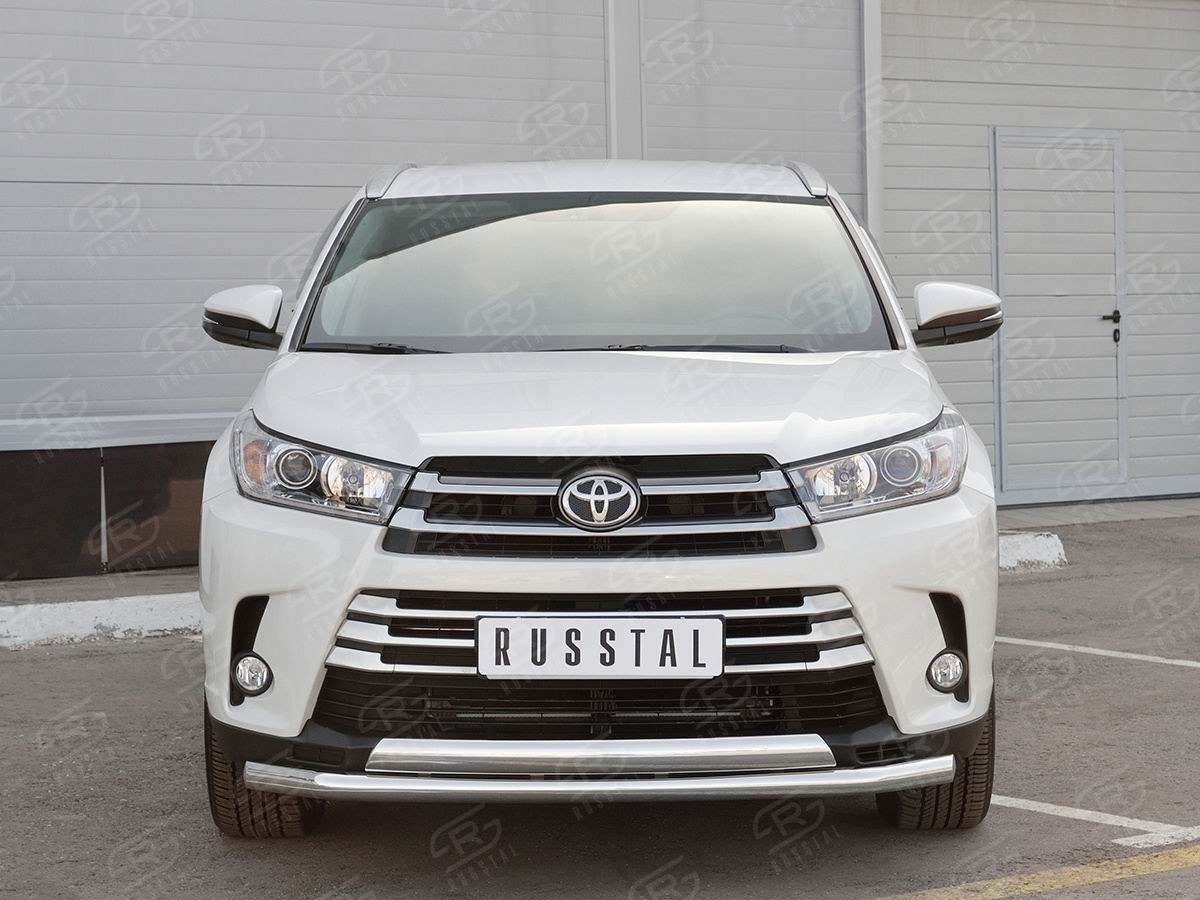 Руссталь THRZ-002617 защита переднего бампера d63 секции-d75х42 дуга на Toyota Highlander 2017