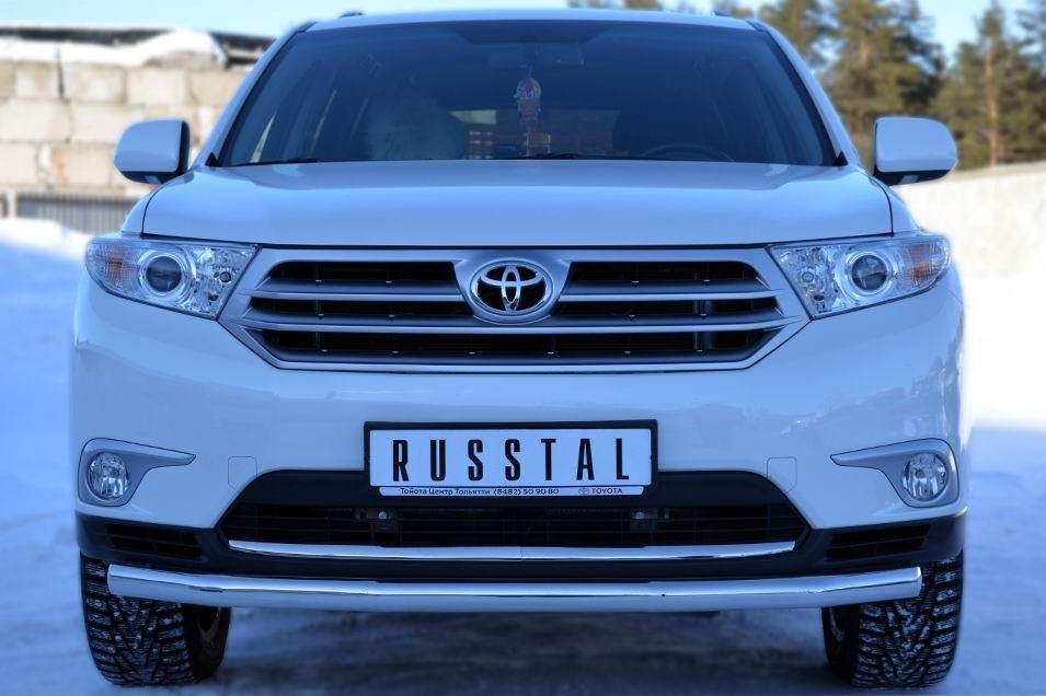 Руссталь THZ-001253 защита переднего бампера d63 ( секции) на Toyota Highlander 2010-2013