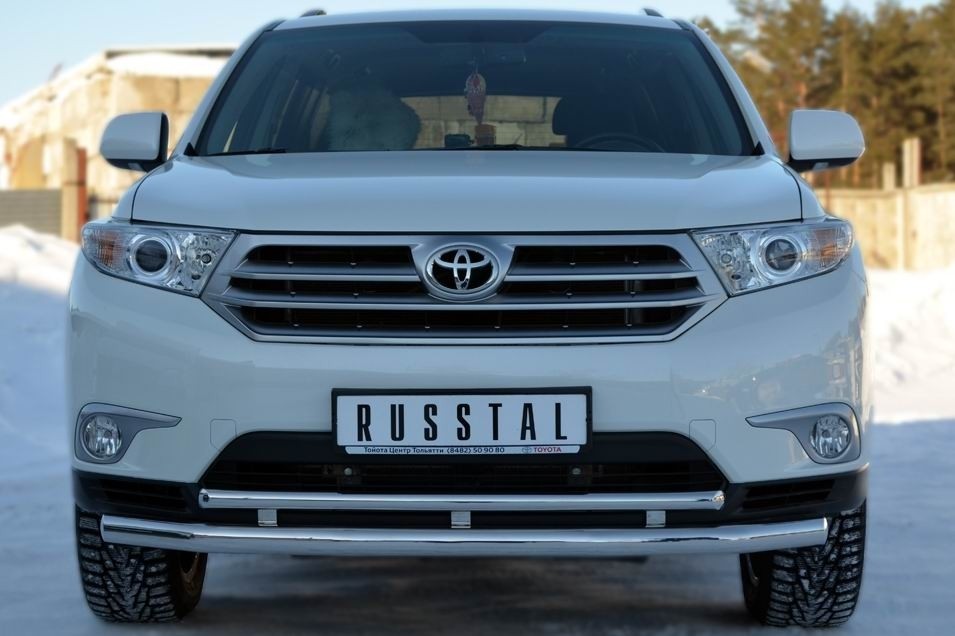 Руссталь THZ-001254 защита переднего бампера d63 ( секции) / d42 (дуга) на Toyota Highlander 2010-2013