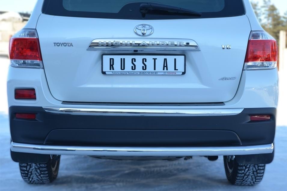 Руссталь THZ-001255 защита заднего бампера d63 (секции) на Toyota Highlander 2010-2013