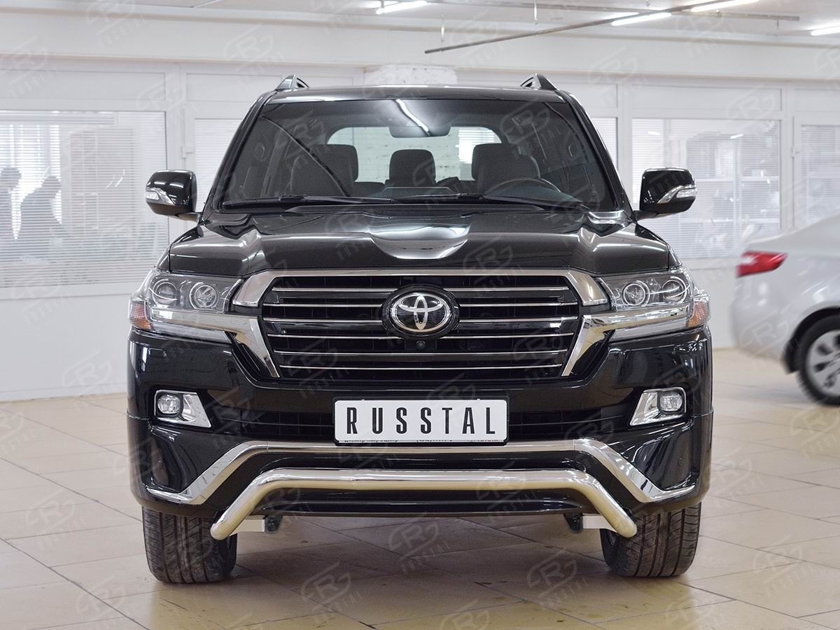 Руссталь TLCZ-002552 защита переднего бампера d63 волна на Toyota Land Cruiser 200 2015 Executive