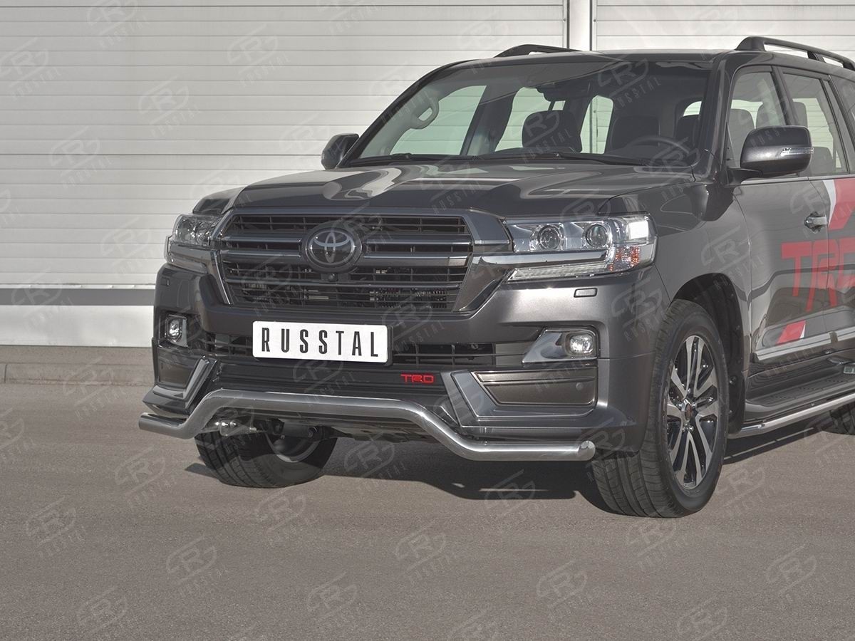 Руссталь TLCZ-003330 защита переднего бампера d63 волна на Toyota Land Cruiser 200 TRD 2019-