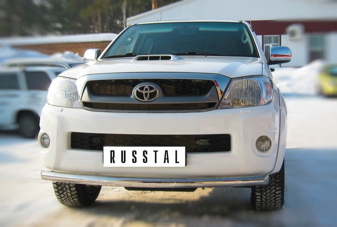 Руссталь TLZ-000001 защита переднего бампера d63 (дуга) на Toyota Hilux 2009-2014