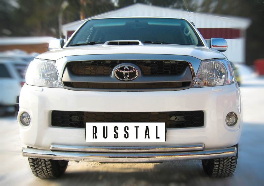 Руссталь TLZ-000002 защита переднего бампера d63/42 (дуга) на Toyota Hilux 2009-2014