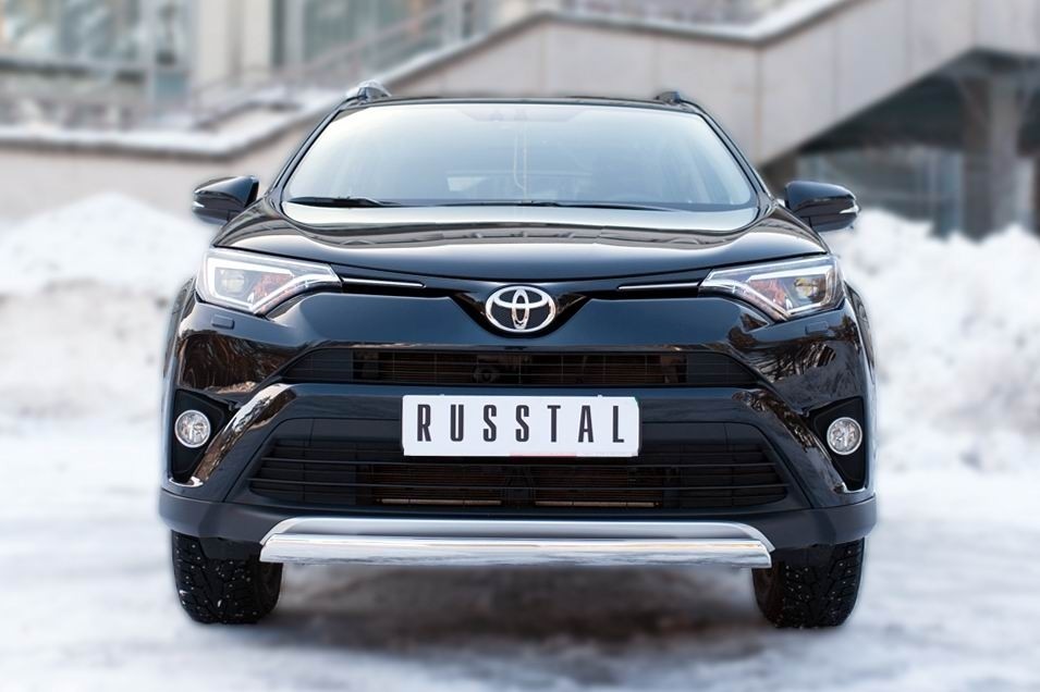 Руссталь TR4Z-002195 защита переднего бампера d75х42 (дуга) на Toyota RAV4 2015