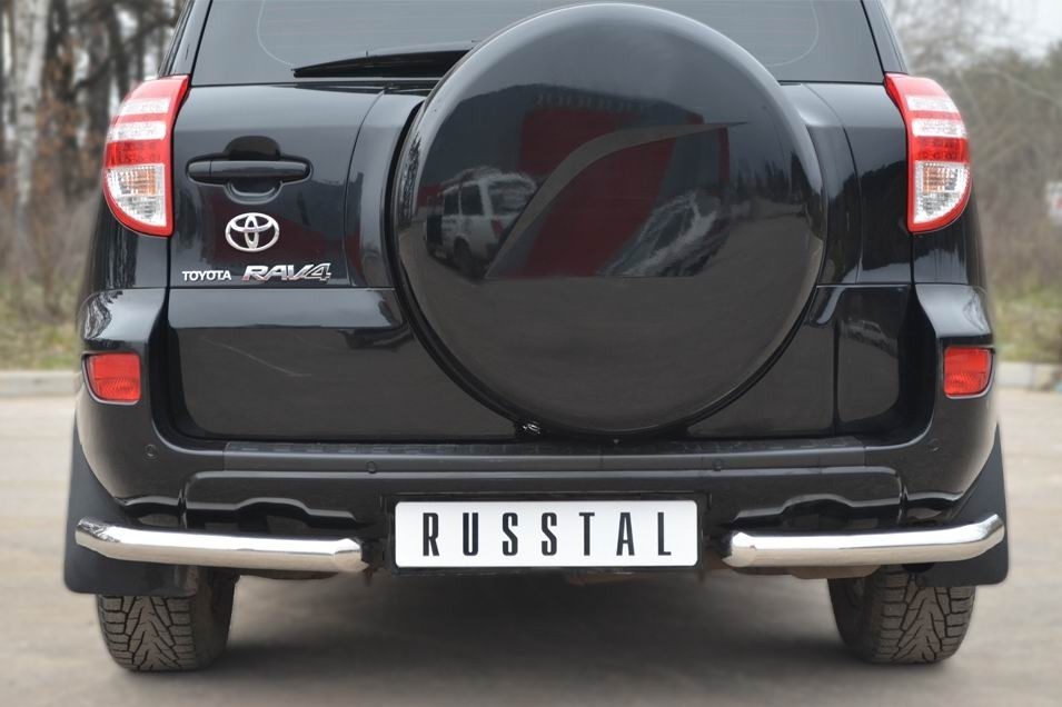 Руссталь TRZ-100508 защита заднего бампера d63 (уголки) на Toyota RAV 4 2010-2012