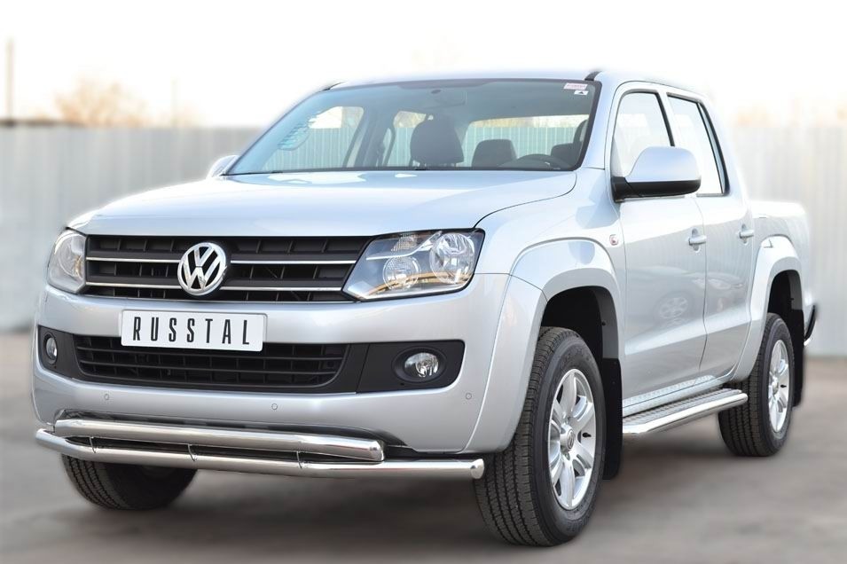 Руссталь VAKL-001565 пороги труба d63 с листом на Volkswagen Amarok 2013-