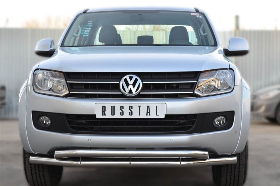 Руссталь VAKZ-001561 защита переднего бампера d63 (секции) d63 (секции) на Volkswagen Amarok 2013-