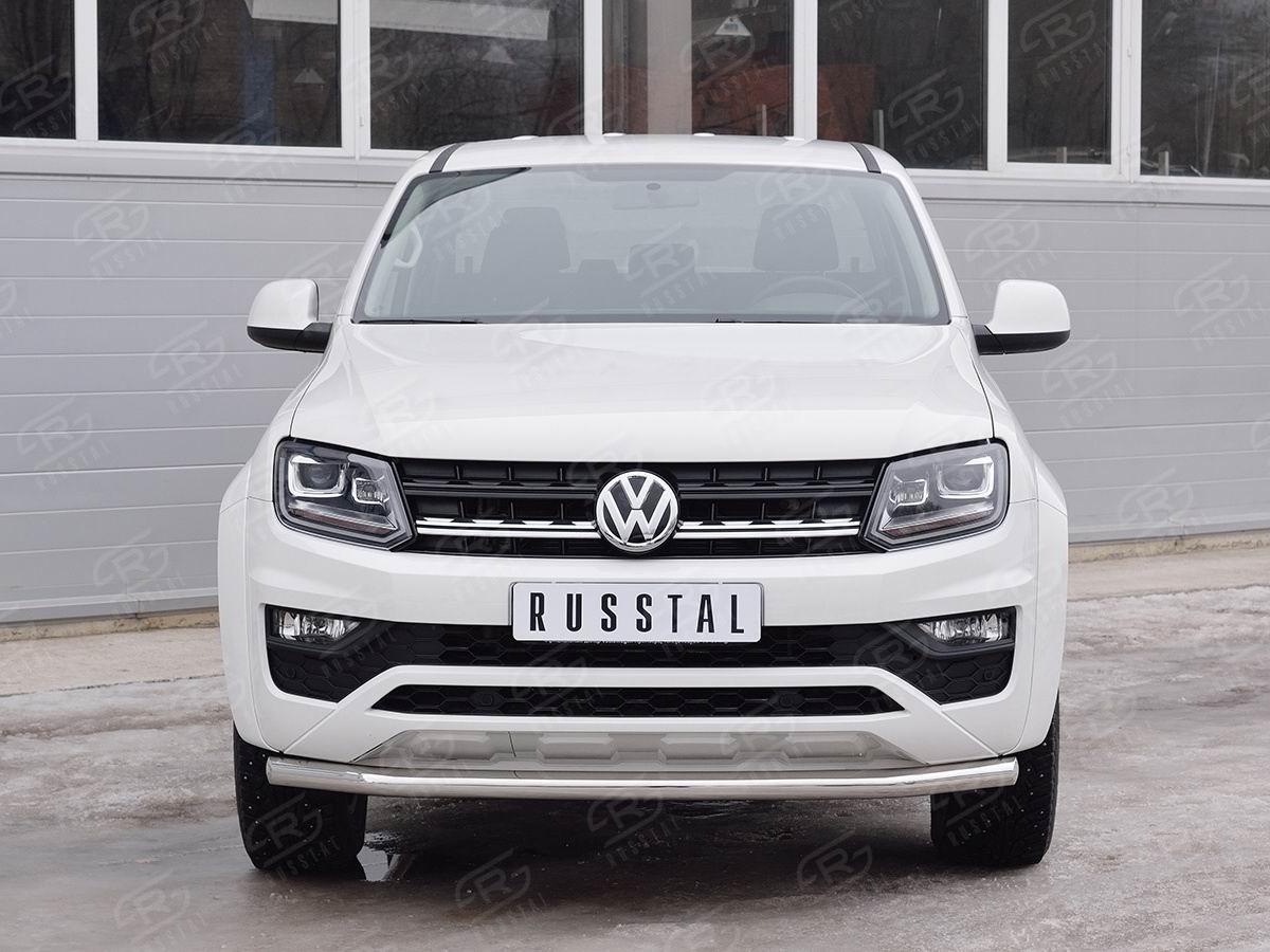 Руссталь VAMZ-002534 защита переднего бампера d63 секция на Volkswagen Amarok 2016-