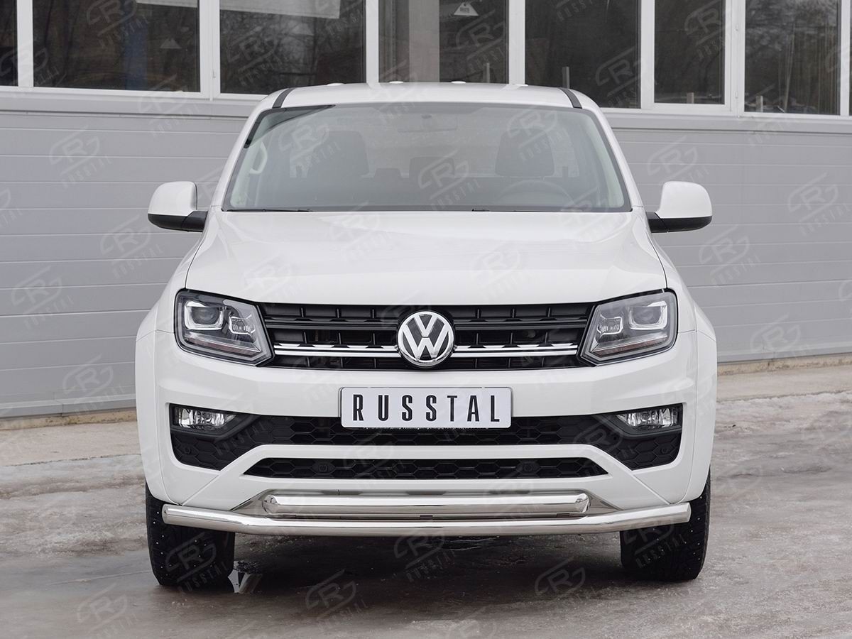 Руссталь VAMZ-002538 защита переднего бампера d63 секция-d63 дуга на Volkswagen Amarok 2016-