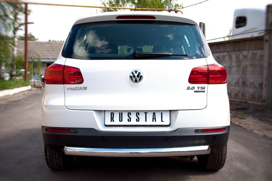 Руссталь VGZ-000498 защита заднего бампера d76 (дуга) на Volkswagen Tiguan Track & Field (Track & Style) 2011-