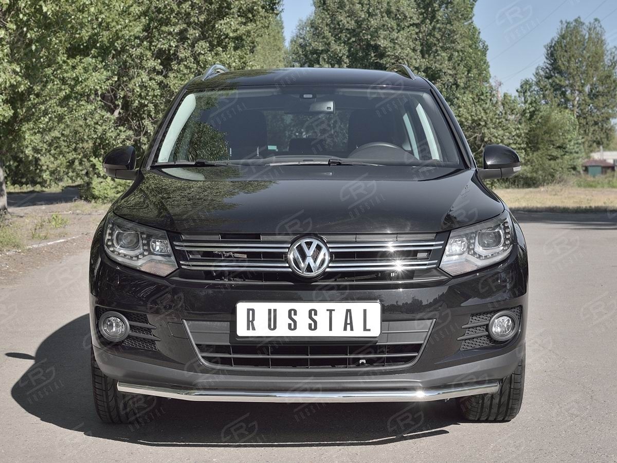 Руссталь VGZ-000981 защита переднего бампера d63/42 на Volkswagen Tiguan Sport & Style (Trend & Fun) 2011-