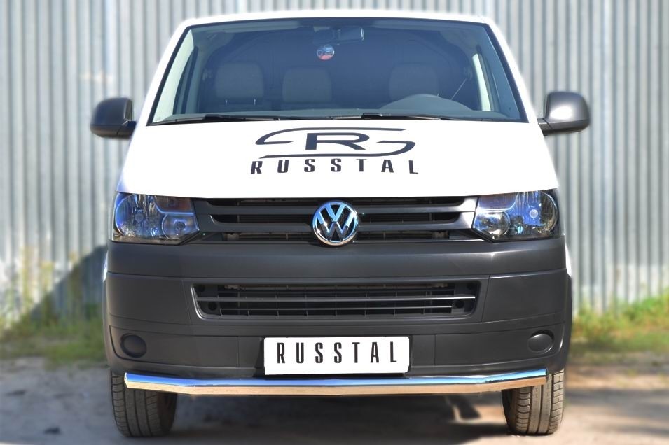 Руссталь VTKZ-001395 защита переднего бампера d63 (секции) на Volkswagen Multivan 2010-