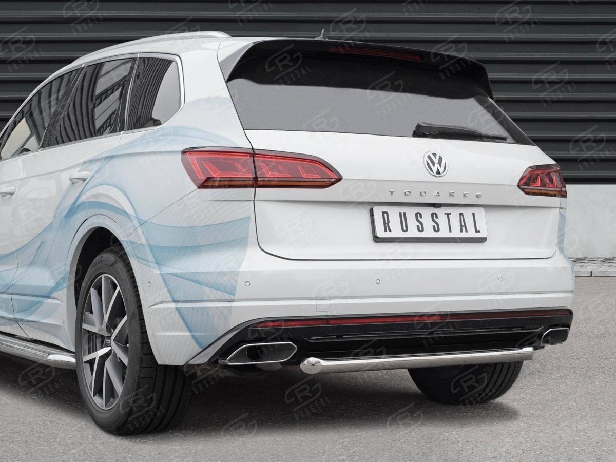 Руссталь VWTZ-003068 защита заднего бампера d63 дуга на Volkswagen Touareg 2018-