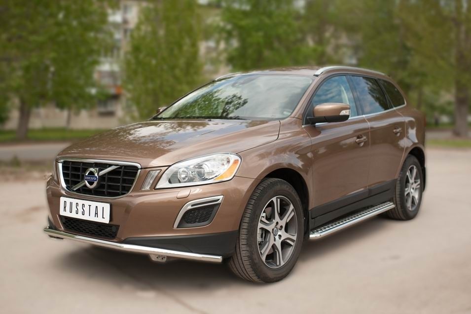 Руссталь VXCL-002077 пороги труба d42 с листом на Volvo XC 60 2008-2013