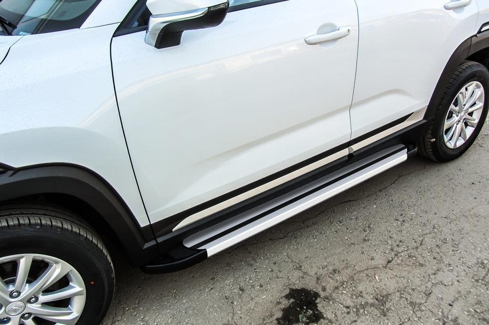 Slitkoff AL-CHANCS35P-004 пороги алюминиевые "Luxe Silver" 1700 серебристые Changan CS35 Plus (2019)
