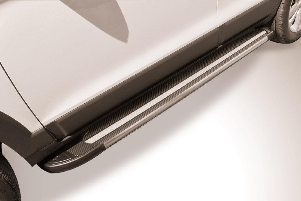 Slitkoff AL-CHCap1303 пороги алюминиевые "Luxe Black" черные Chevrolet Captiva (2013)