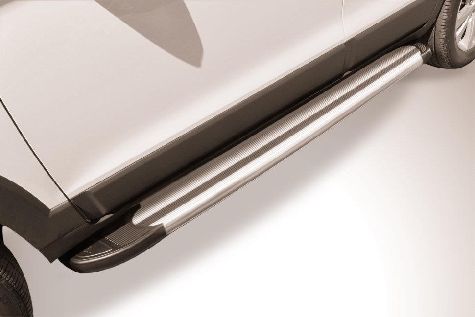 Slitkoff AL-CHCap1304 пороги алюминиевые "Luxe Silver" серебристые Chevrolet Captiva (2013)