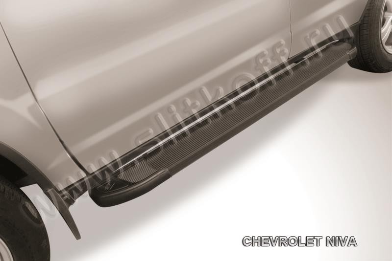 Slitkoff AL-CHNB001 пороги алюминиевые "Optima Black" Chevrolet Niva (Bertone)