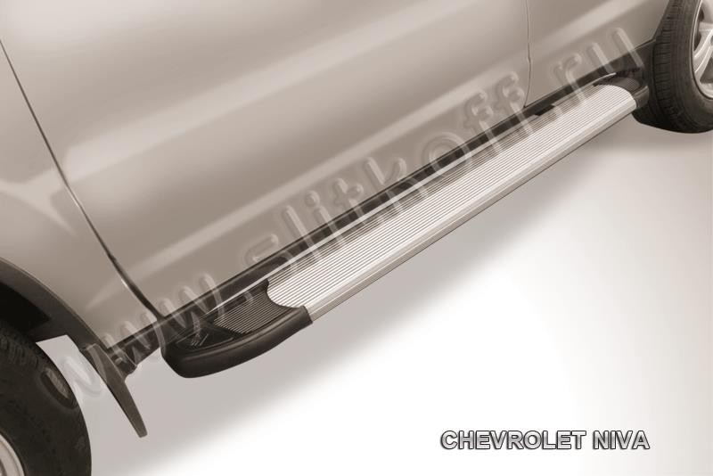 Slitkoff AL-CHNB002 пороги алюминиевые "Optima Silver" Chevrolet Niva (Bertone)