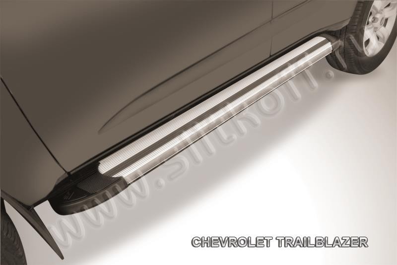 Slitkoff AL-CHTB1204 пороги алюминиевые "Luxe Silver" серебристые Chevrolet Trailblazer