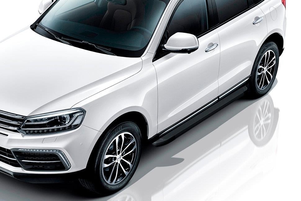 Slitkoff AL-COP-001 пороги алюминиевые "Optima Black" 1800 черные Zotye Coupa