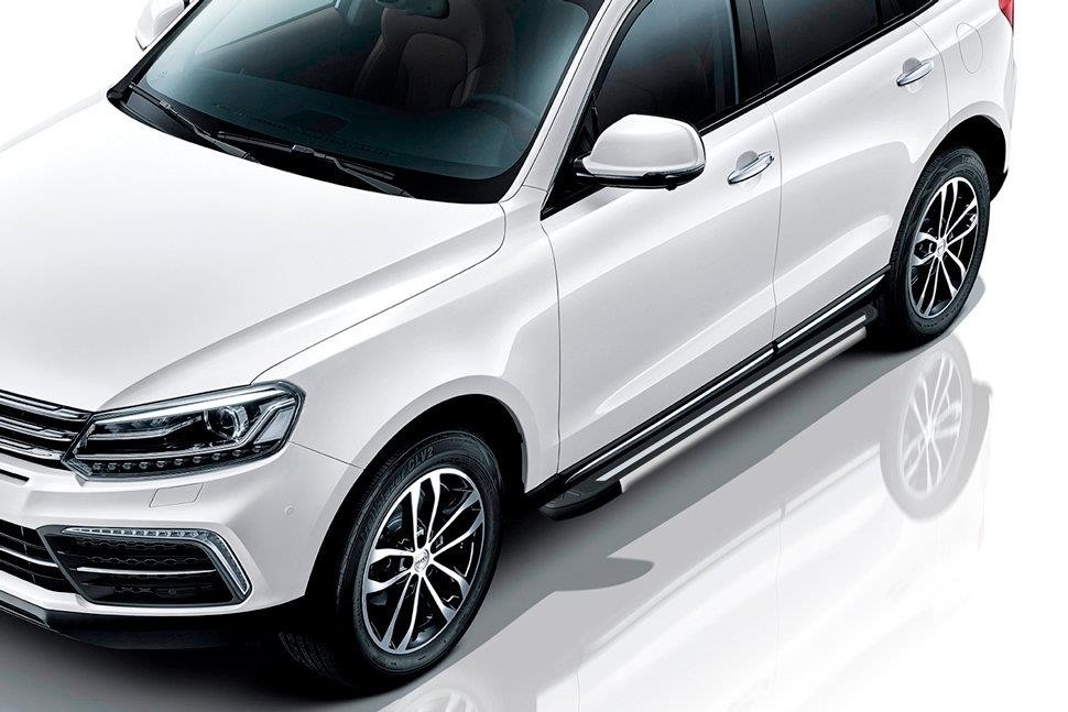 Slitkoff AL-COP-003 пороги алюминиевые "Luxe Black" 1800 черные Zotye Coupa